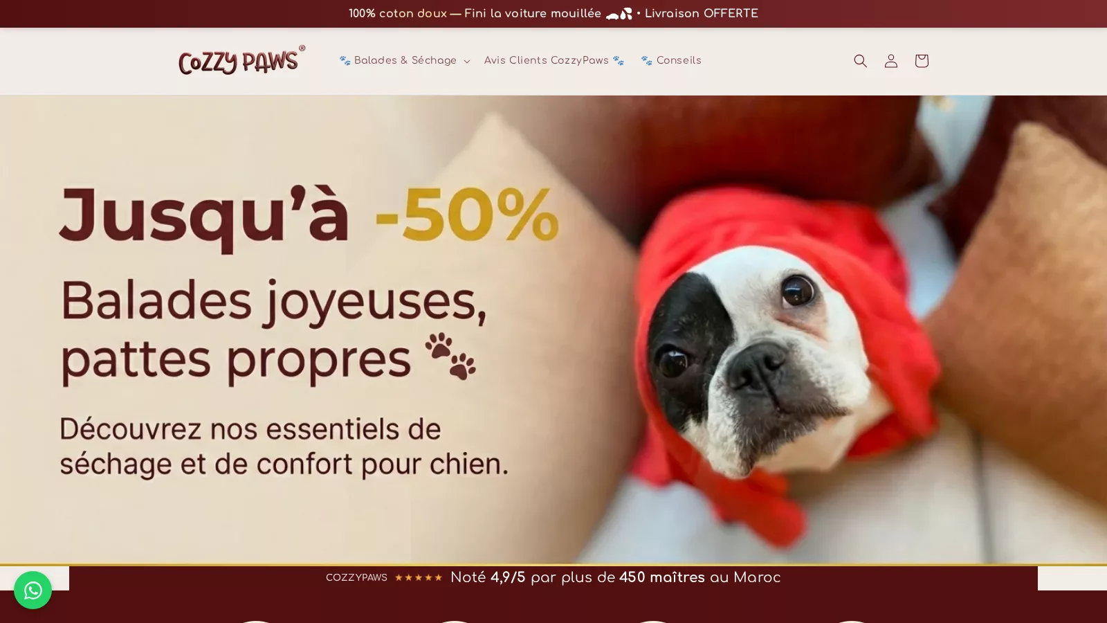 CozzyPaws website screenshot