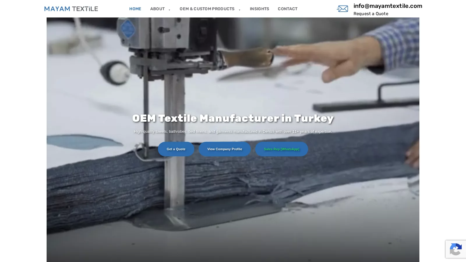 MAYAM TEXTILE website screenshot